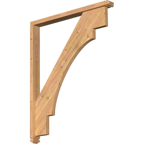 Ekena Millwork Merced Arts and Crafts Smooth Bracket w/ Offset Brace, Western Red Cedar, 3 1/2"W x 36"D x 44"H BKT0402X36X44MRC03SWR - main
